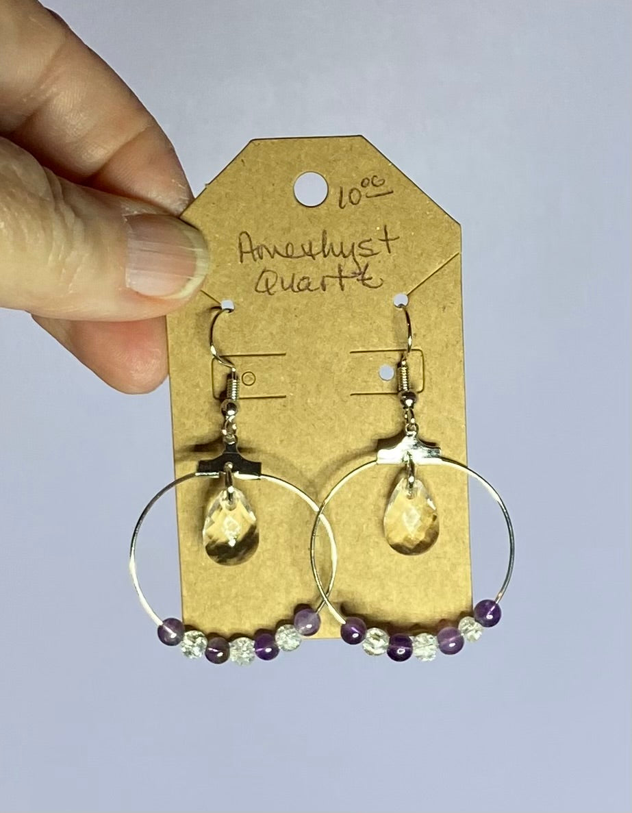 Sparkly Earrings, Silver