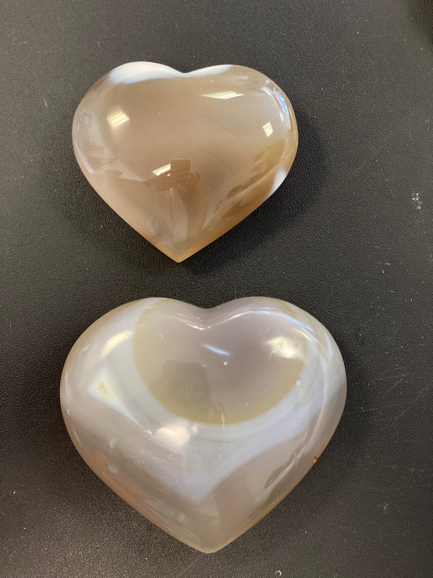 Orca Agate Hearts