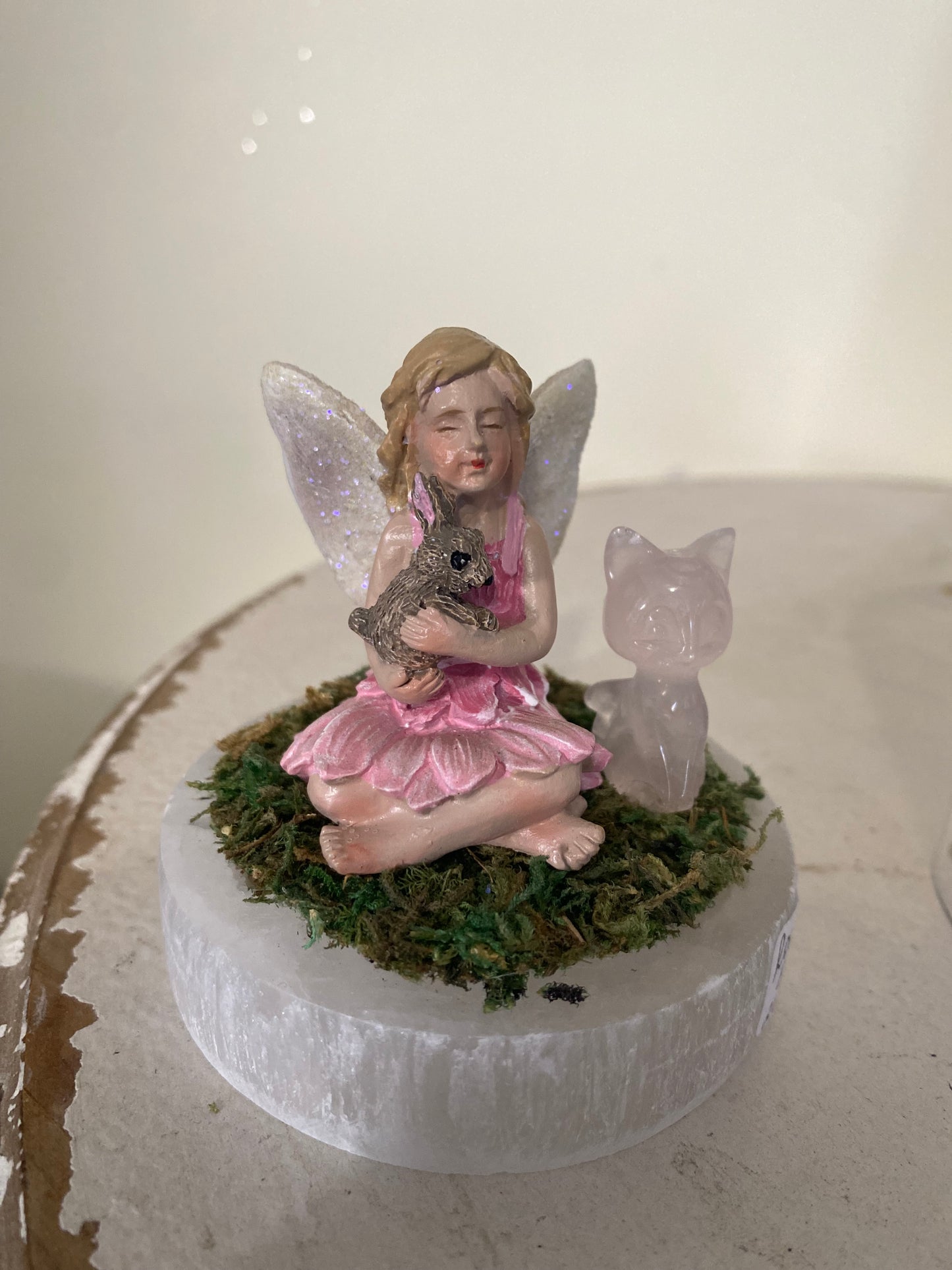 Whimsical Fairies on Selenite base