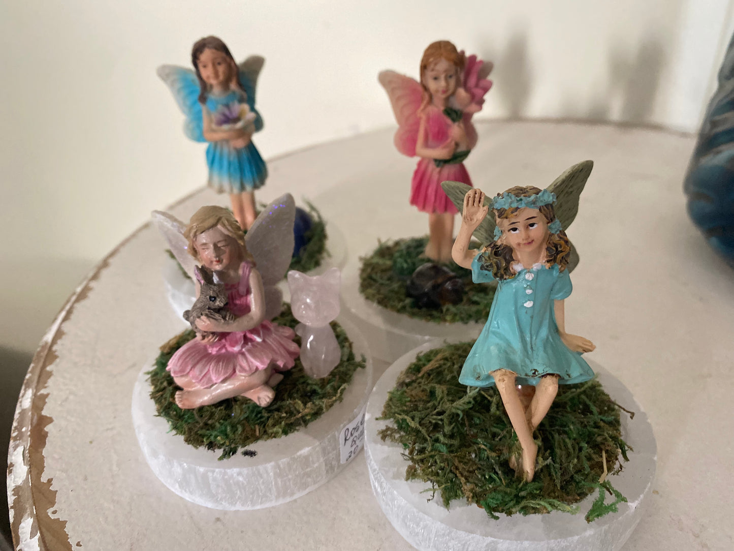 Whimsical Fairies on Selenite base