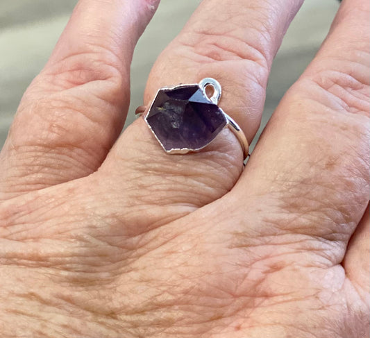 Adjustable Amethyst Ring